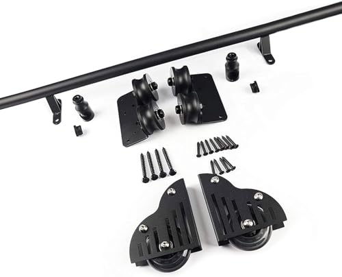 Mobile Leiter Track Rollleiter Hardware Library Schiebeleiter Hardware Kit 3,3 Ft-20 Ft Runde Schiene/Schiene Mit Bodenrollenrädern, 3.3ft/100cm Track Kit von Generic