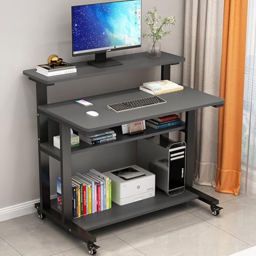 Mobiler Computertisch Bürotisch Mit Stauraum Home Office Schreibtisch Gaming Tisch Im Schlichten Stil Ideal for Büro Heimbüro Arbeitszimmer Wohnzimmer(C2,23.6" L x 22.8" W(60x58cm)) von Generic