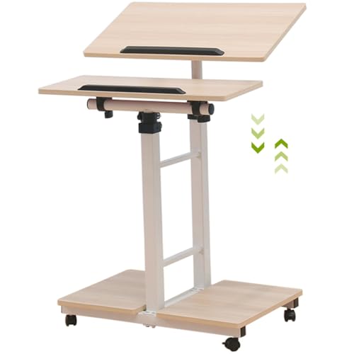 Mobiler Laptop-Schreibtisch, Höhenverstellbare Mobile Werkbank 120/150 cm, Steh- Und Hebbarer Computer-Schreibtisch, Computer-Arbeitsplatz Mit 360°-Universalrollen, Natural,60* Mobiler Laptop-Schreibtisch, Höhenverstellbare Mobile Werkbank 120/150 cm, Steh- Und Hebbarer Computer-Schreibtisch, Computer-Arbeitsplatz Mit 360°-Universalrollen, Natural,60* von Generic