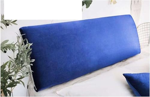 Mode Samt Kopfteile Bezug Stretch, Weich Kuschelig 100% Polyester Bett Kopfschutz Abnehmbarer Waschbarer Kopfteilschutzbezug Für Große Betten, Blue, 220cm von Generic