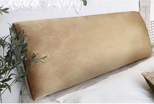 Mode Samt Kopfteile Bezug Stretch, Weich Kuschelig 100% Polyester Bett Kopfschutz Abnehmbarer Waschbarer Kopfteilschutzbezug Für Große Betten, Golden Coffee Color, 200cm von Generic