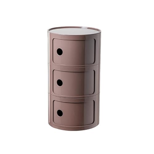 Modern Nordic Bedside Cabinet with Drawers & Sliding Door - Stylish 2/3/4 Tier Nightstand Storage Unit for Bedroom Round Design Versatile Plastic Chest von Generic