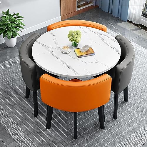 Modern Office Conference Table Set with 4 Chairs Small Meeting Room Table for Meetings and Negotiations Simple Kitchen Dining Table 80cm Round Office Reception Table Modern Office Conference Table Set with 4 Chairs Small Meeting Room Table for Meetings and Negotiations Simple Kitchen Dining Table 80cm Round Office Reception Table von Generic