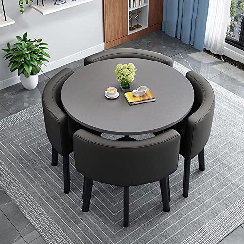 Modern Round Dining Table Set with 4 Fabric Chairs - Space-Saving Home Office & Reception Furniture - Stylish & Functional Dining Room Essentials Modern Round Dining Table Set with 4 Fabric Chairs - Space-Saving Home Office & Reception Furniture - Stylish & Functional Dining Room Essentials von Generic