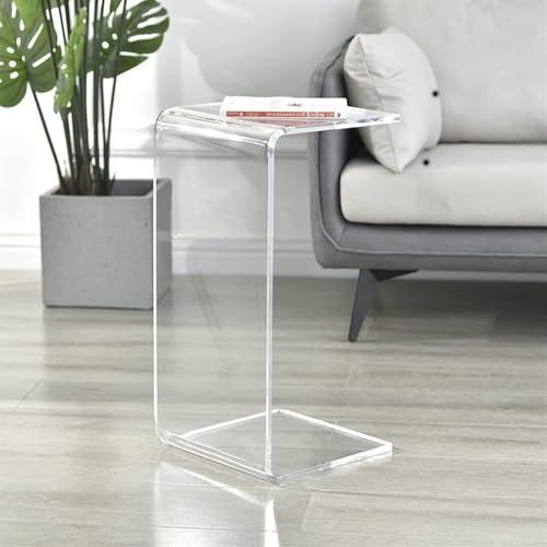 Modern Scandinavian C Shape Acrylic Coffee Table Transparent Side Table for Living Room Stylish Glass Look Sofa & Telephone Table Versatile Bedside Decor von Generic