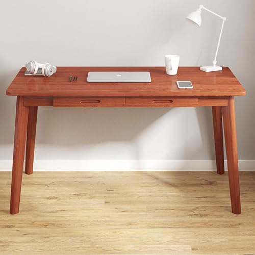 Modern Study Desk with 2 Drawers Solid Wood Legs Small Simple Home Office Desk (39-Inch Walnut) - Stylish & Functional Workspace Furniture for Home Office von Generic