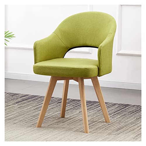 Modern Swivel Dining Armchairs with Solid Wooden Legs Upholstered Tub Chair for Living Room Accent Chair with 360° Rotation and Hollow Back Design/Green von Generic