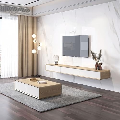 Modern Wall Mounted Floating TV Cabinet with 3 Flip Down Doors Small Household Media Console Center for Living Room Large Storage TV Bench with Floating Shelves Modern Wall Mounted Floating TV Cabinet with 3 Flip Down Doors Small Household Media Console Center for Living Room Large Storage TV Bench with Floating Shelves von Generic