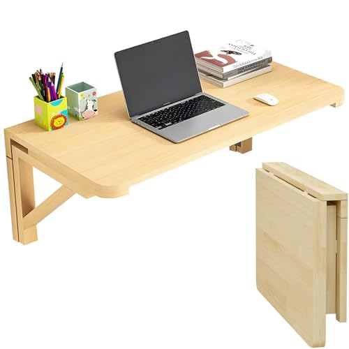 Modern Wall Mounted Folding Desk - Space Saving Wooden Table for Study & Bedroom - Versatile Fold-Up Dining & Dressing Table 100x40cm/39.3x15.7in von Generic