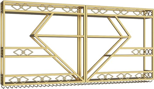 Modern Wall Mounted LED Liquor Bottle Display Shelf with Large Capacity Metal Wine Rack for Bar Counter Gold Color Upside Wine Glass Rack 300 x 86 x 20 cm Modern Wall Mounted LED Liquor Bottle Display Shelf with Large Capacity Metal Wine Rack for Bar Counter Gold Color Upside Wine Glass Rack 300 x 86 x 20 cm von Generic
