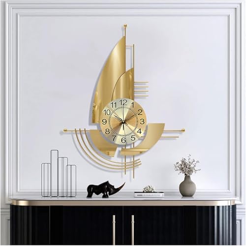 Moderne 3D Dekorative Wanduhr, Schmiedeeiserne Nicht Tickende Wanduhr, Quarz Wanduhr Für Wohnzimmer Hintergrund Wand Dekorative Wanduhr, Gold, 60 * 75CM Moderne 3D Dekorative Wanduhr, Schmiedeeiserne Nicht Tickende Wanduhr, Quarz Wanduhr Für Wohnzimmer Hintergrund Wand Dekorative Wanduhr, Gold, 60 * 75CM von Generic