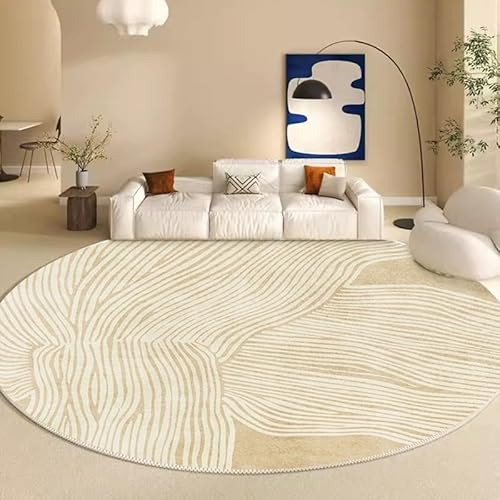 Moderne Abstrakte Fläche Teppich Nicht Scheiden Faux Wolle Art Dekor Teppiche Für Wohnzimmer Schlafzimmer Esszimmer Büro Designer(Beige,300x300cm) von Generic