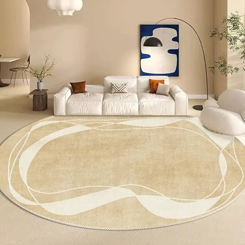 Moderne Abstrakte Fläche Teppich Nicht Scheiden Faux Wolle Art Dekor Teppiche Für Wohnzimmer Schlafzimmer Esszimmer Büro Designer(Braun,300x300cm) von Generic