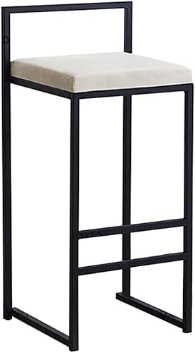 Moderne Barhocker Thekenhocker Höhe L Küche Gepolsterter Esszimmerstuhl Mit Rückenlehne Und Fußstütze L Hohe Hocker Stuhl Mit Fußstütze Kunstleder, White, 65cm (26 inches) von Generic