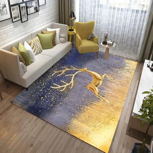 Moderne Boho Kunst Teppiche Weiche rutschfeste Innen Im Freien Wohnzimmer Schlafzimmer Kinder Moderne Heimteppich(Dark Blue,300x400cm) von Generic
