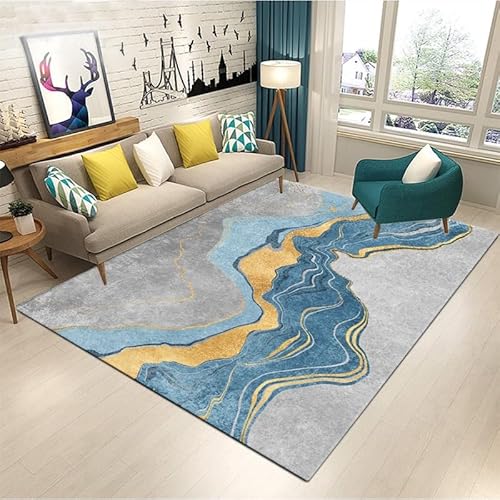 Moderne Boho Kunst Teppiche Weiche rutschfeste Innen Im Freien Wohnzimmer Schlafzimmer Kinder Moderne Heimteppich(Hellblau,240x340cm) von Generic