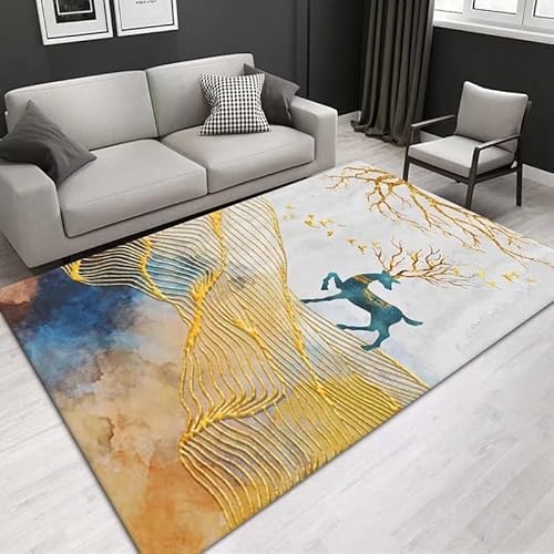 Moderne Boho Kunst Teppiche Weiche rutschfeste Innen Im Freien Wohnzimmer Schlafzimmer Kinder Moderne Heimteppich(Orange,240x340cm) von Generic