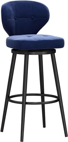 Moderne Drehbare Barhocker 1er-Set, Thekenhocker Mit Niedriger Rückenlehne Und Metallbeinen, Mit Samt Gepolsterte Küchenhocker, Thekenhöhenstuhl Für Das Frühstück Zu Hause, Blue-1pcs, Height:75cm Moderne Drehbare Barhocker 1er-Set, Thekenhocker Mit Niedriger Rückenlehne Und Metallbeinen, Mit Samt Gepolsterte Küchenhocker, Thekenhöhenstuhl Für Das Frühstück Zu Hause, Blue-1pcs, Height:75cm von Generic