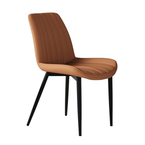 Moderne Esszimmerstühle, Bequeme Gepolsterte Wohnzimmer Stühle mit Rückenlehne, Minimalistische Beine aus Kohlenstoffstahl im Mid-Century-Stil, Armlos für Wohnzimmer, Restaurant(Orange,Small) von Generic