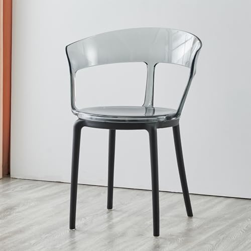 Moderne Esszimmerstühle, Minimalistische Küchenstühle mit Transparenter Rückenlehne, Wasserdicht und Leicht zu Reinigen für Küche, Café, Arbeitszimmer, Wohnzimmer(Gray) von Generic