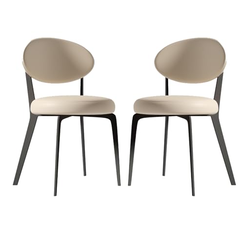 Moderne Esszimmerstühle 2er-Set, Gepolsterte Küchenstuhl mit Geschwungener Rückenlehne und Weichen Kissen, für Küche, Esszimmer, Wohnzimmer(White) von Generic