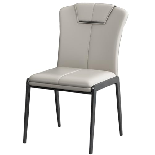 Moderne Esszimmerstühle aus Leder mit Metallbeinen – stilvolle Akzentstühle für Wohnzimmer, Küche, Esszimmer und Empfangsbereich von Generic