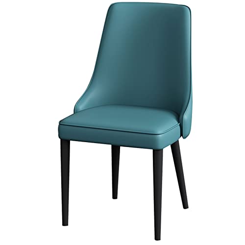 Moderne Esszimmerstühle für die Küche, Wohnzimmer, gepolsterte Stühle aus künstlichem Napa-Leder, Beine aus Kohlenstoffstahl (dunkelblau) von Generic