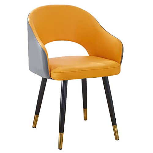 Moderne Esszimmerstühle mit Metallbeinen, Akzentstuhl, Moderne Leder-Seitenstühle mit Armlehnen für das Wohnzimmer, gepolsterte Esszimmerstühle mit hoher Rückenlehne für die Küche mit weichem Kissen von Generic