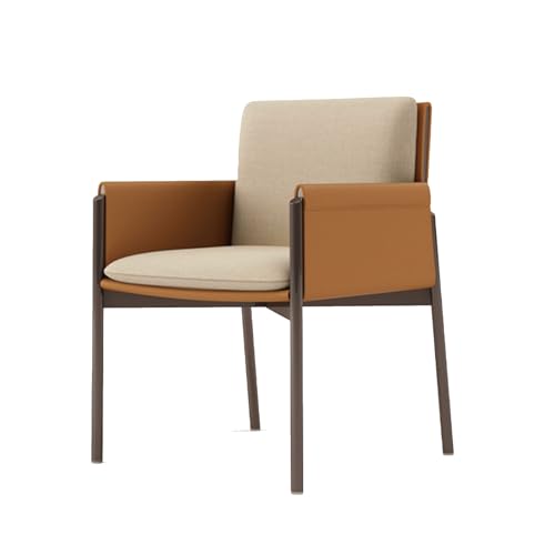 Moderne Gepolsterte Esszimmerstühle, Bequeme und Einfache Küchenstühle mit Armlehnen, Abnehmbares Kissen für Esszimmer, Büro, Ruhebereich(Orange) von Generic