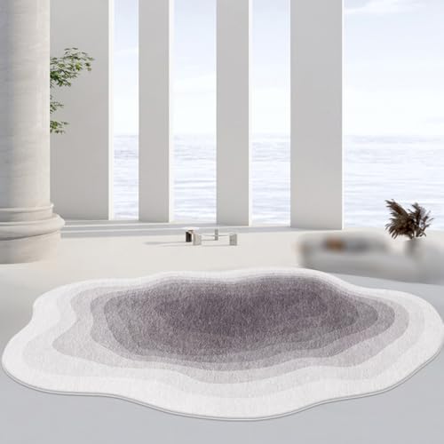 Moderne Gradient Unregelmäßigen Bereich Teppich Für Wohnzimmer Waschbar Faux Wolle Teppiche Für Home Office Spielzimmer Teppichmatte(Grau,100x160cm) von Generic