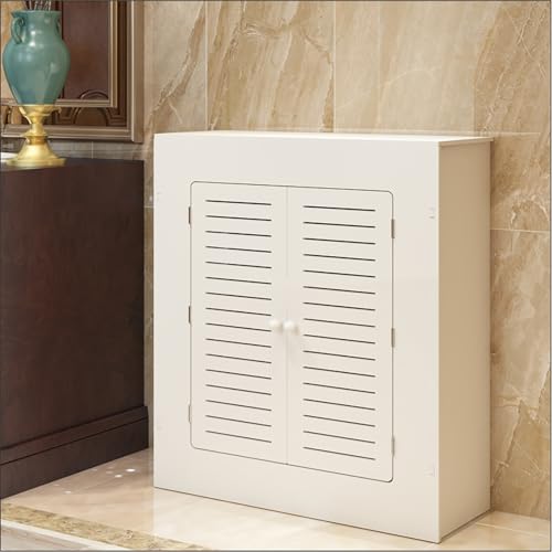 Moderne Heizkörperabdeckung, Moderne Lamellenheizkörperabdeckung mit 2 Türen, Sichtschutz für Rohrventile, Heizkörperabdeckungen für Wandschränke für Wohnzimmer/Schlafzimmer/Küche von Generic