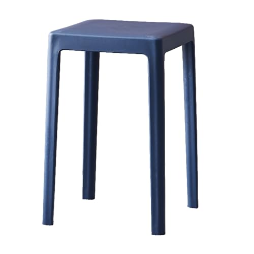 Moderne Hocker Stapelbar aus Kunststoff, Farbenfroher Quadratischer Akzenthocker, Einteilige Formgebung, Einfach und Stilvoll für Küche, Esszimmer, Klassenzimmer(Cyan-Blue) von Generic