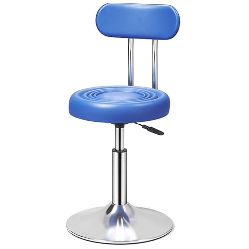 Moderne Höhenverstellbarer Barstuhl mit Rückenlehne, 360° Drehbarer Bistrohocker mit Fußstütze in Thekenhöhe mit Fußstütze, Hochelastischer Schaumstoff, für Küche(Blue) von Generic