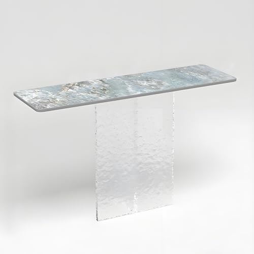 Moderne Konsolentisch Beistelltisch für Wohnkultur mit Klarglas Acrylbeinen Einfache Montage Enger Konsolentisch, für Flur Wohnzimmer Gänge Hinter Sofa(Green,100 * 30 * 80cm) von Generic