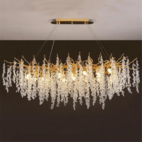 Moderne Kristall Baum Äste Kronleuchter Gold Luxus Kronleuchter Regentropfen Pendelleuchte Quaste Decke Hängeleuchte Für Esszimmer Schlafzimmer Wohnzimmer Eingangsbereich, Rech, A, Rectangular L120cm Moderne Kristall Baum Äste Kronleuchter Gold Luxus Kronleuchter Regentropfen Pendelleuchte Quaste Decke Hängeleuchte Für Esszimmer Schlafzimmer Wohnzimmer Eingangsbereich, Rech, A, Rectangular L120cm von Generic