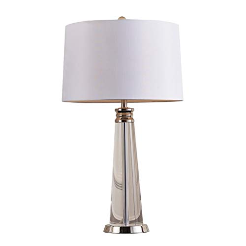 Moderne Kristall-Nachttischlampe für Schlafzimmer, Wohnzimmer, Hotel, modischer Stoffschirm. von Generic