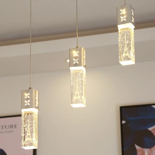 Moderne Kristall-Pendelleuchte, hohe Decke, dimmbare LED-Pendelleuchten, Bubble Spiral Raindrop Hängelampe, Villa Duplex Esszimmer Treppenhaus Kücheninsel Pendelbeleuchtung von Generic