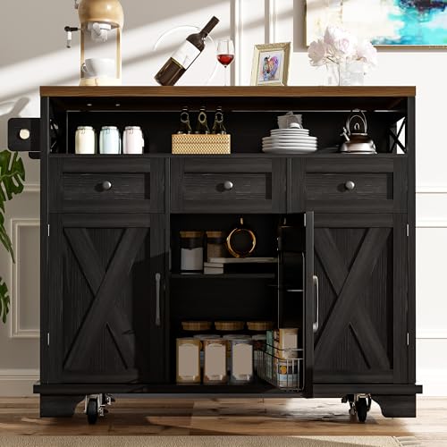 Moderne Kücheninsel mit Holzmaserung, Küchen- und Essschrank auf Rollen, klappbare Arbeitsplatte, vielseitiger Stauraum mit Schubladen, Türen und Handtuchhalter Moderne Kücheninsel mit Holzmaserung, Küchen- und Essschrank auf Rollen, klappbare Arbeitsplatte, vielseitiger Stauraum mit Schubladen, Türen und Handtuchhalter von Generic
