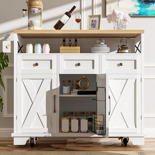 Moderne Kücheninsel mit Holzmaserung, Küchen- und Essschrank auf Rollen, klappbare Arbeitsplatte, vielseitiger Stauraum mit Schubladen, Türen und Handtuchhalter Moderne Kücheninsel mit Holzmaserung, Küchen- und Essschrank auf Rollen, klappbare Arbeitsplatte, vielseitiger Stauraum mit Schubladen, Türen und Handtuchhalter von Generic