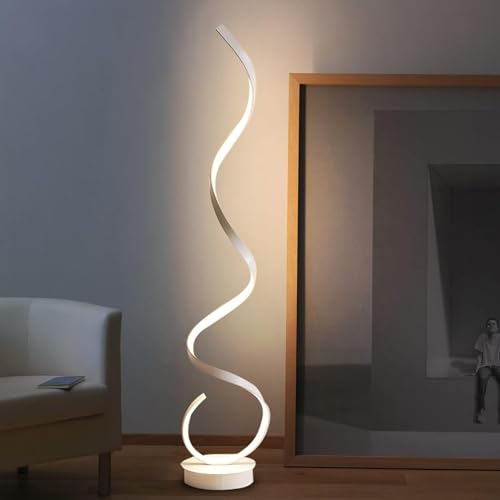 Moderne Led-stehleuchte, Kreative Spiral-stehlampen Für Das Wohnzimmer, 3 Farbtemperaturen, Dimmbare Eckleuchte Stehleuchte Für Das Wohnbüro Oder Das Arbeitszimmer Schlafzimmer, White Moderne Led-stehleuchte, Kreative Spiral-stehlampen Für Das Wohnzimmer, 3 Farbtemperaturen, Dimmbare Eckleuchte Stehleuchte Für Das Wohnbüro Oder Das Arbeitszimmer Schlafzimmer, White von Generic