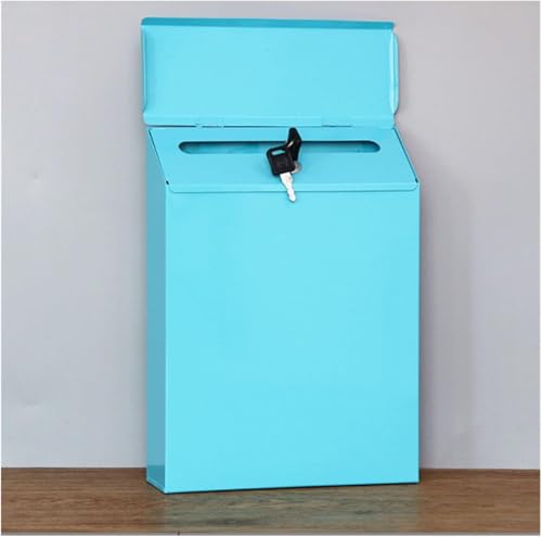 Moderne Lieferung Briefkasten Metall Briefkasten Briefkasten Verriegelung Wandmontage Kommentar Briefkasten Zahlungen Halter Briefkasten Post Post Mail Outdoor, Blue, 30cm von Generic