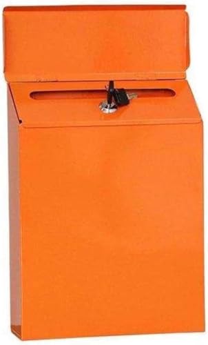 Moderne Lieferung Briefkasten Metall Briefkasten Briefkasten Verriegelung Wandmontage Kommentar Briefkasten Zahlungen Halter Briefkasten Post Post Mail Outdoor, Orange, 30cm von Generic
