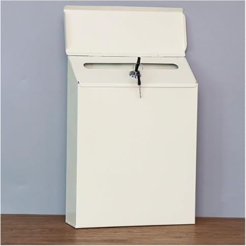 Moderne Lieferung Briefkasten Metall Briefkasten Briefkasten Verriegelung Wandmontage Kommentar Briefkasten Zahlungen Halter Briefkasten Post Post Mail Outdoor, White, 30cm von Generic