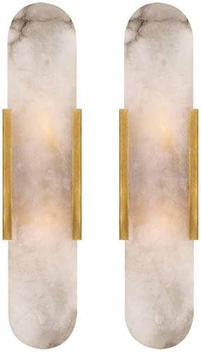Moderne Marmor Wandlampen Set Aus Zwei Kreativen Design Kunst Wandleuchte Badezimmer Waschtisch Wandleuchte Beleuchtung Alabaster Wandlampen Für Wohnzimmer Nachttisch Flur, Gold, 35CM Moderne Marmor Wandlampen Set Aus Zwei Kreativen Design Kunst Wandleuchte Badezimmer Waschtisch Wandleuchte Beleuchtung Alabaster Wandlampen Für Wohnzimmer Nachttisch Flur, Gold, 35CM von Generic
