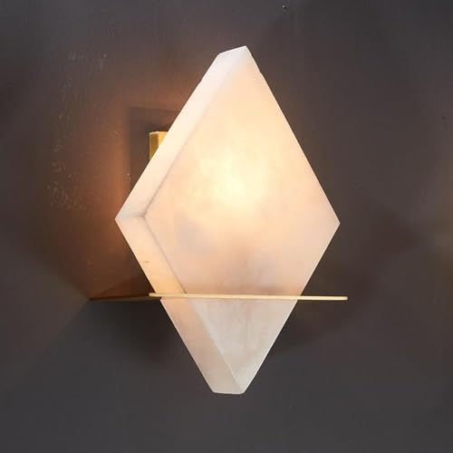 Moderne Marmor Wandleuchte Alabaster Wandleuchte Quadratische Stein Wandleuchte E14 Gold Schlafzimmer Wandleuchte Messing Sockel Marmor Wandleuchte Für Badezimmer Waschtisch Wohnzimmer von Generic