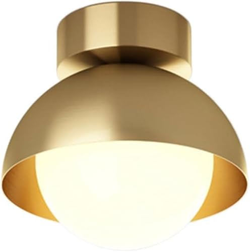 Moderne Minimalistische Gang Minimalistische Deckenleuchte Kupfer Material Lampenschirm Mit Glas G9 Semi Flush Mount Deckenleuchte Leuchte, Gold Moderne Minimalistische Gang Minimalistische Deckenleuchte Kupfer Material Lampenschirm Mit Glas G9 Semi Flush Mount Deckenleuchte Leuchte, Gold von Generic