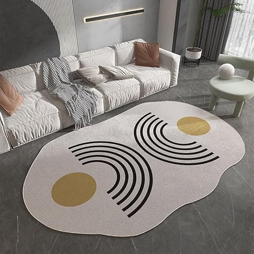 Moderne Minimalistische Gestreifte Linie Bereich Teppich Für Wohnzimmer Schlafzimmer Esszimmer Home Office Flur Runner Teppich Boho Art(Gelb,200x300cm) von Generic