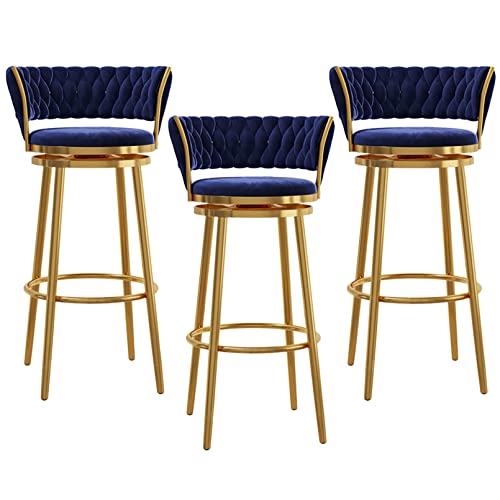 Moderne Samt Swivel Barhocker mit Strukturierter Rückenlehne 2er Set Stilvolle Pub Stühle für Home Küche Bar Komfortable Fußstütze Schwarz Moderne Samt Swivel Barhocker mit Strukturierter Rückenlehne 2er Set Stilvolle Pub Stühle für Home Küche Bar Komfortable Fußstütze Schwarz von Generic