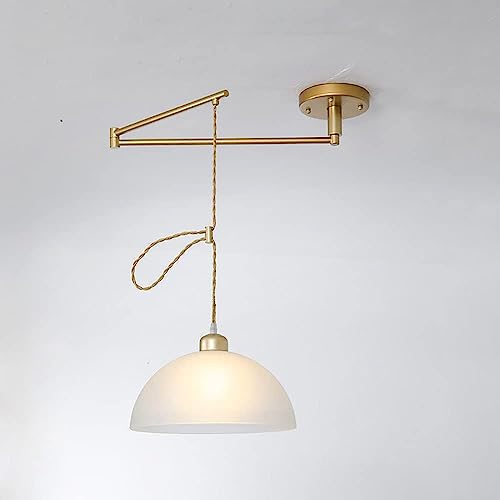 Moderne Schwingarm-verstellbare Pendelleuchte E27 1-licht-glasschirm Decken-hängelampe Innenbereich Schlafzimmer Wohnzimmer Hängende Leuchte Zuhause Esstisch Kronleuchter Moderne Schwingarm-verstellbare Pendelleuchte E27 1-licht-glasschirm Decken-hängelampe Innenbereich Schlafzimmer Wohnzimmer Hängende Leuchte Zuhause Esstisch Kronleuchter von Generic