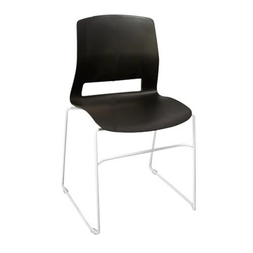 Moderne Stapelbare Gästestühle, Büro-Empfangsstühle mit Gepolsterter Sitzfläche und Rückenlehne, 150 kg Tragkraft, für Wartezimmer, Küche, Pausenraum, Schulung, Bankett(Black) von Generic